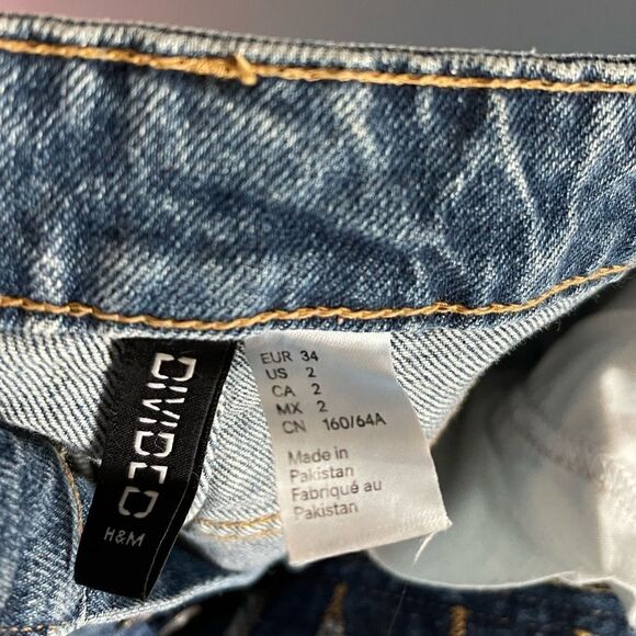 H&M Divided 90s Straight Jean High Waist Split Hem | SZ 2 - Picture 9 of 12